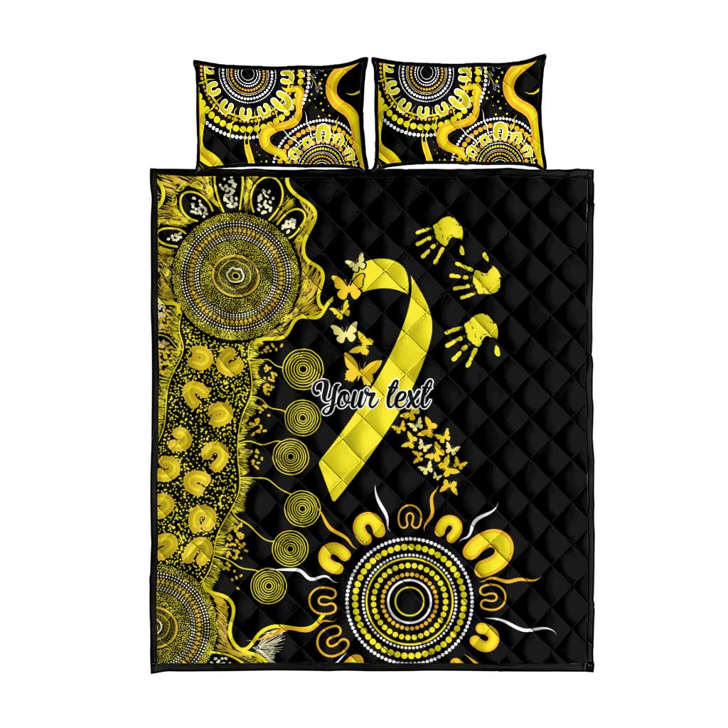 Sarcoma Awareness Personalised Quilt Bed Set Aboriginal Ribbon Dot Painting