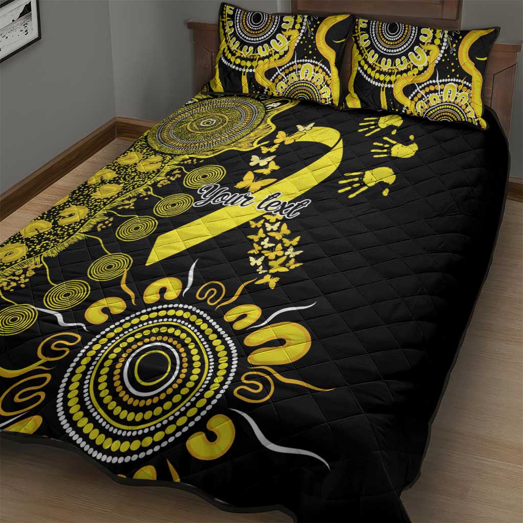 Sarcoma Awareness Personalised Quilt Bed Set Aboriginal Ribbon Dot Painting