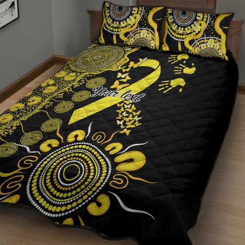 Sarcoma Awareness Personalised Quilt Bed Set Aboriginal Ribbon Dot Painting