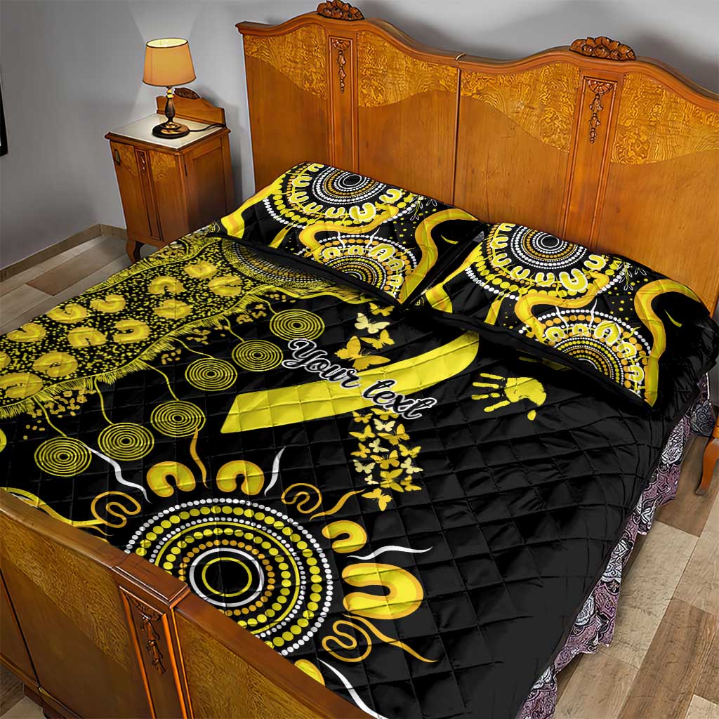 Sarcoma Awareness Personalised Quilt Bed Set Aboriginal Ribbon Dot Painting