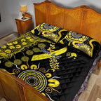 Sarcoma Awareness Personalised Quilt Bed Set Aboriginal Ribbon Dot Painting
