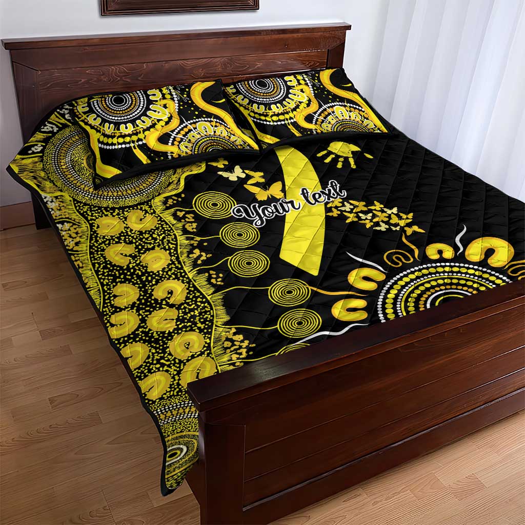 Sarcoma Awareness Personalised Quilt Bed Set Aboriginal Ribbon Dot Painting