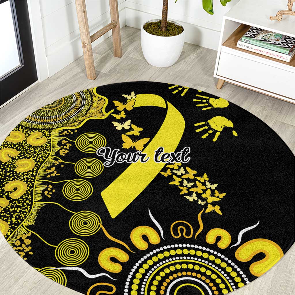 Sarcoma Awareness Personalised Round Carpet Aboriginal Ribbon Dot Painting