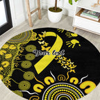 Sarcoma Awareness Personalised Round Carpet Aboriginal Ribbon Dot Painting