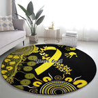 Sarcoma Awareness Personalised Round Carpet Aboriginal Ribbon Dot Painting
