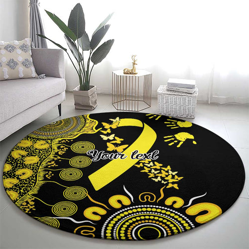 Sarcoma Awareness Personalised Round Carpet Aboriginal Ribbon Dot Painting