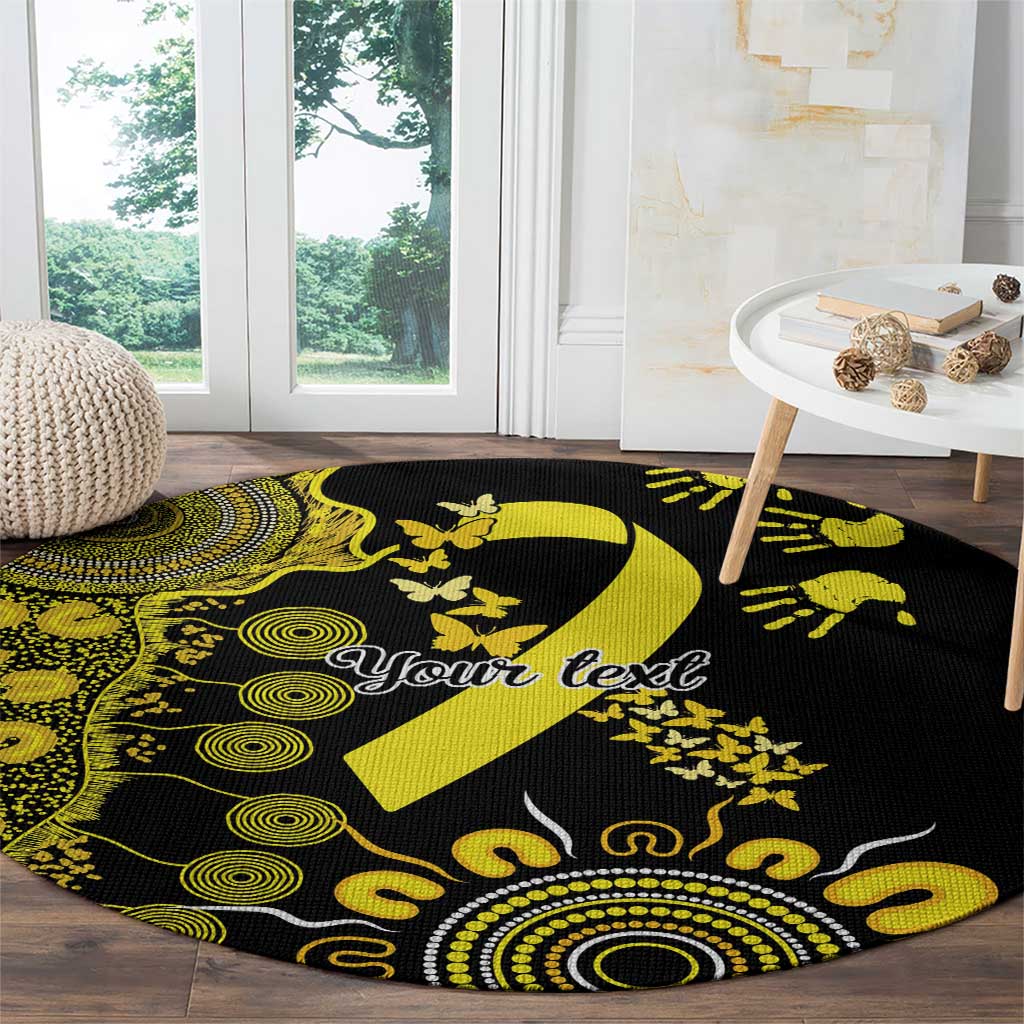 Sarcoma Awareness Personalised Round Carpet Aboriginal Ribbon Dot Painting