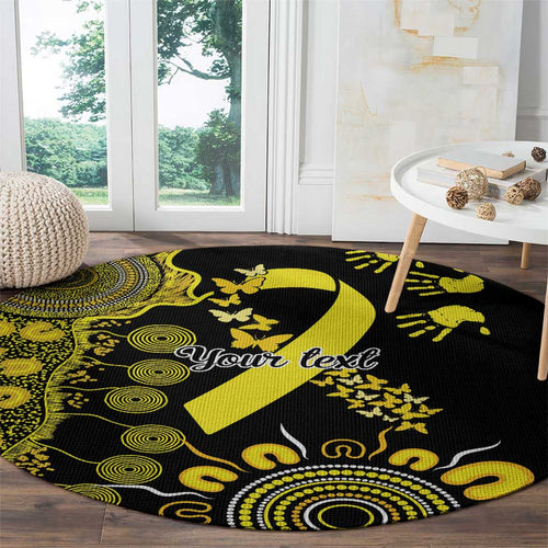 Sarcoma Awareness Personalised Round Carpet Aboriginal Ribbon Dot Painting