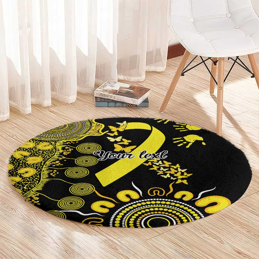 Sarcoma Awareness Personalised Round Carpet Aboriginal Ribbon Dot Painting