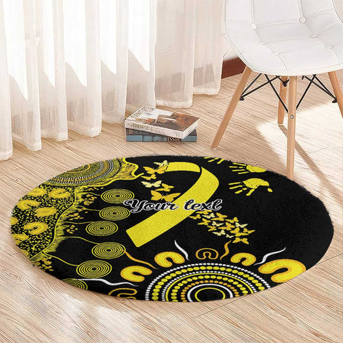 Sarcoma Awareness Personalised Round Carpet Aboriginal Ribbon Dot Painting
