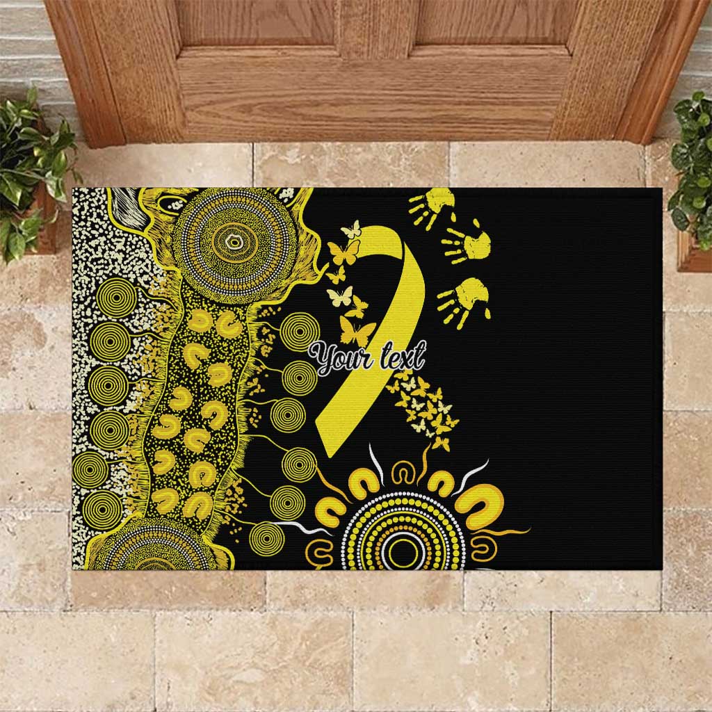 Sarcoma Awareness Personalised Rubber Doormat Aboriginal Ribbon Dot Painting