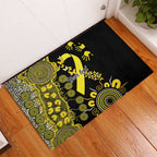 Sarcoma Awareness Personalised Rubber Doormat Aboriginal Ribbon Dot Painting