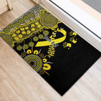 Sarcoma Awareness Personalised Rubber Doormat Aboriginal Ribbon Dot Painting