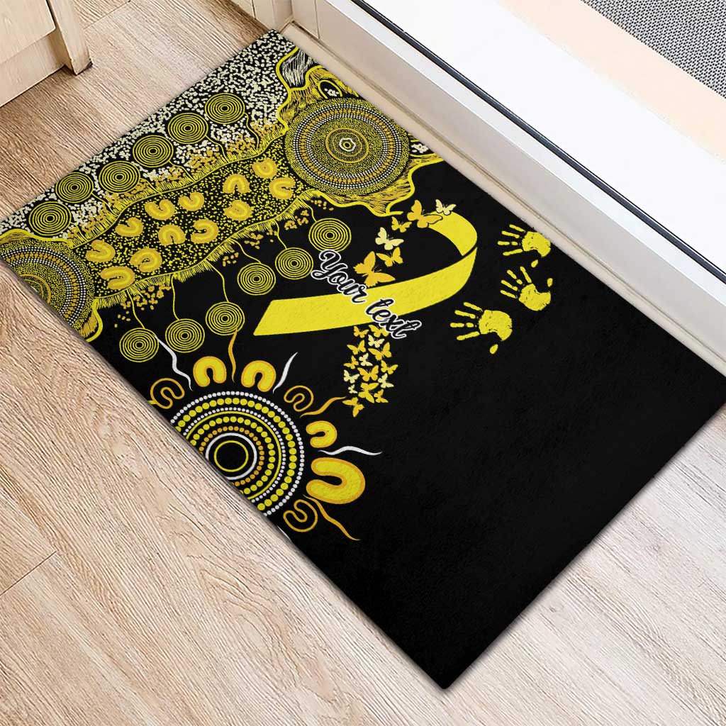 Sarcoma Awareness Personalised Rubber Doormat Aboriginal Ribbon Dot Painting