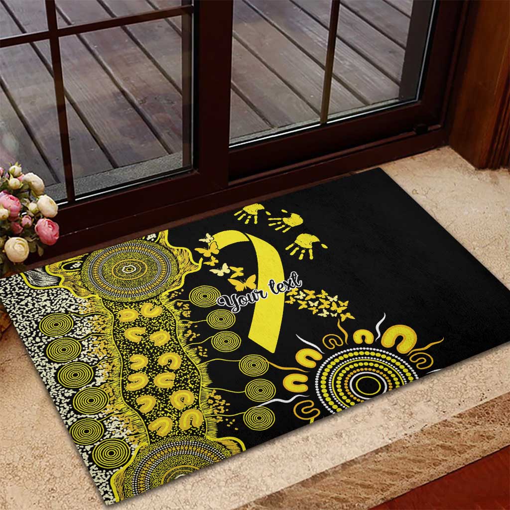 Sarcoma Awareness Personalised Rubber Doormat Aboriginal Ribbon Dot Painting