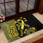 Sarcoma Awareness Personalised Rubber Doormat Aboriginal Ribbon Dot Painting