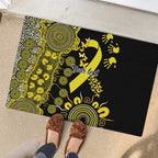 Sarcoma Awareness Personalised Rubber Doormat Aboriginal Ribbon Dot Painting