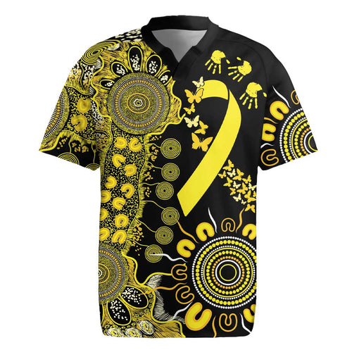 Sarcoma Awareness Personalised Rugby Jersey Aboriginal Ribbon Dot Painting