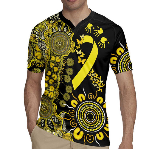 Sarcoma Awareness Personalised Rugby Jersey Aboriginal Ribbon Dot Painting