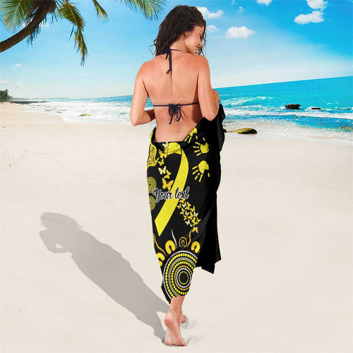 Sarcoma Awareness Personalised Sarong Aboriginal Ribbon Dot Painting