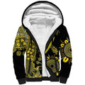 Sarcoma Awareness Personalised Sherpa Hoodie Aboriginal Ribbon Dot Painting
