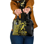 Sarcoma Awareness Personalised Shoulder Handbag Aboriginal Ribbon Dot Painting