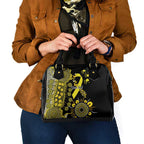 Sarcoma Awareness Personalised Shoulder Handbag Aboriginal Ribbon Dot Painting