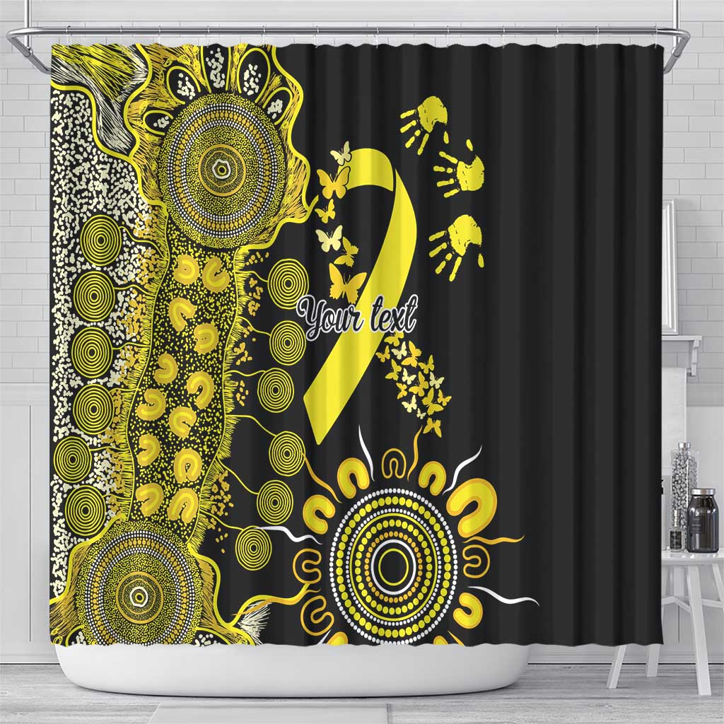 Sarcoma Awareness Personalised Shower Curtain Aboriginal Ribbon Dot Painting