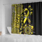Sarcoma Awareness Personalised Shower Curtain Aboriginal Ribbon Dot Painting