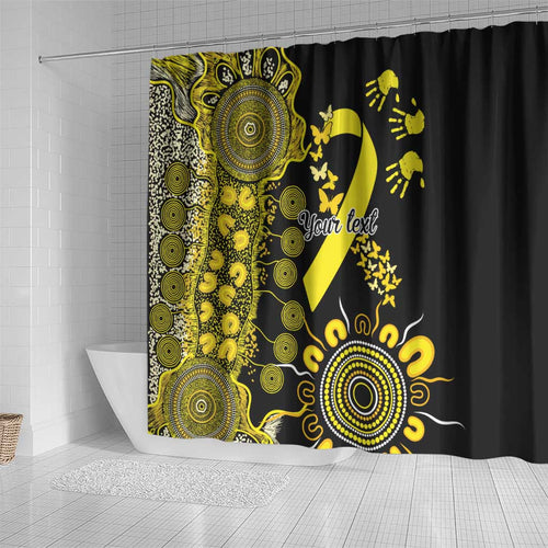 Sarcoma Awareness Personalised Shower Curtain Aboriginal Ribbon Dot Painting