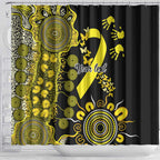 Sarcoma Awareness Personalised Shower Curtain Aboriginal Ribbon Dot Painting