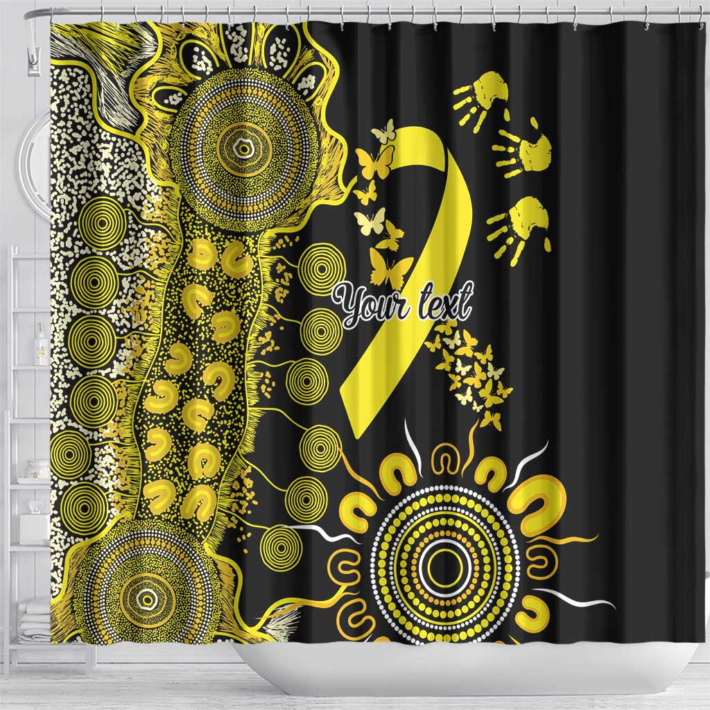 Sarcoma Awareness Personalised Shower Curtain Aboriginal Ribbon Dot Painting