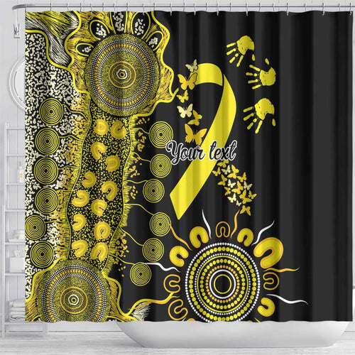 Sarcoma Awareness Personalised Shower Curtain Aboriginal Ribbon Dot Painting