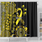 Sarcoma Awareness Personalised Shower Curtain Aboriginal Ribbon Dot Painting
