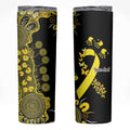 Sarcoma Awareness Personalised Skinny Tumbler Aboriginal Ribbon Dot Painting