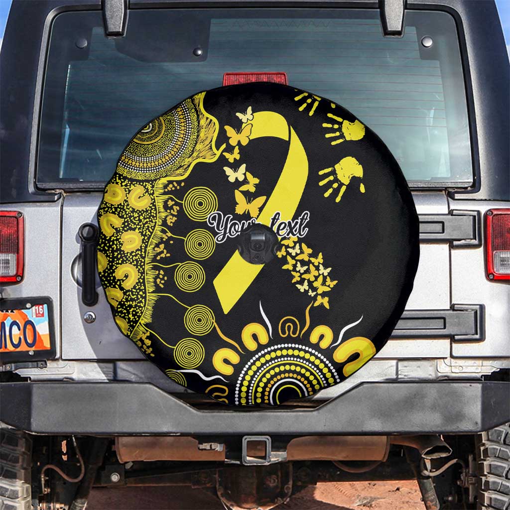 Sarcoma Awareness Personalised Spare Tire Cover Aboriginal Ribbon Dot Painting