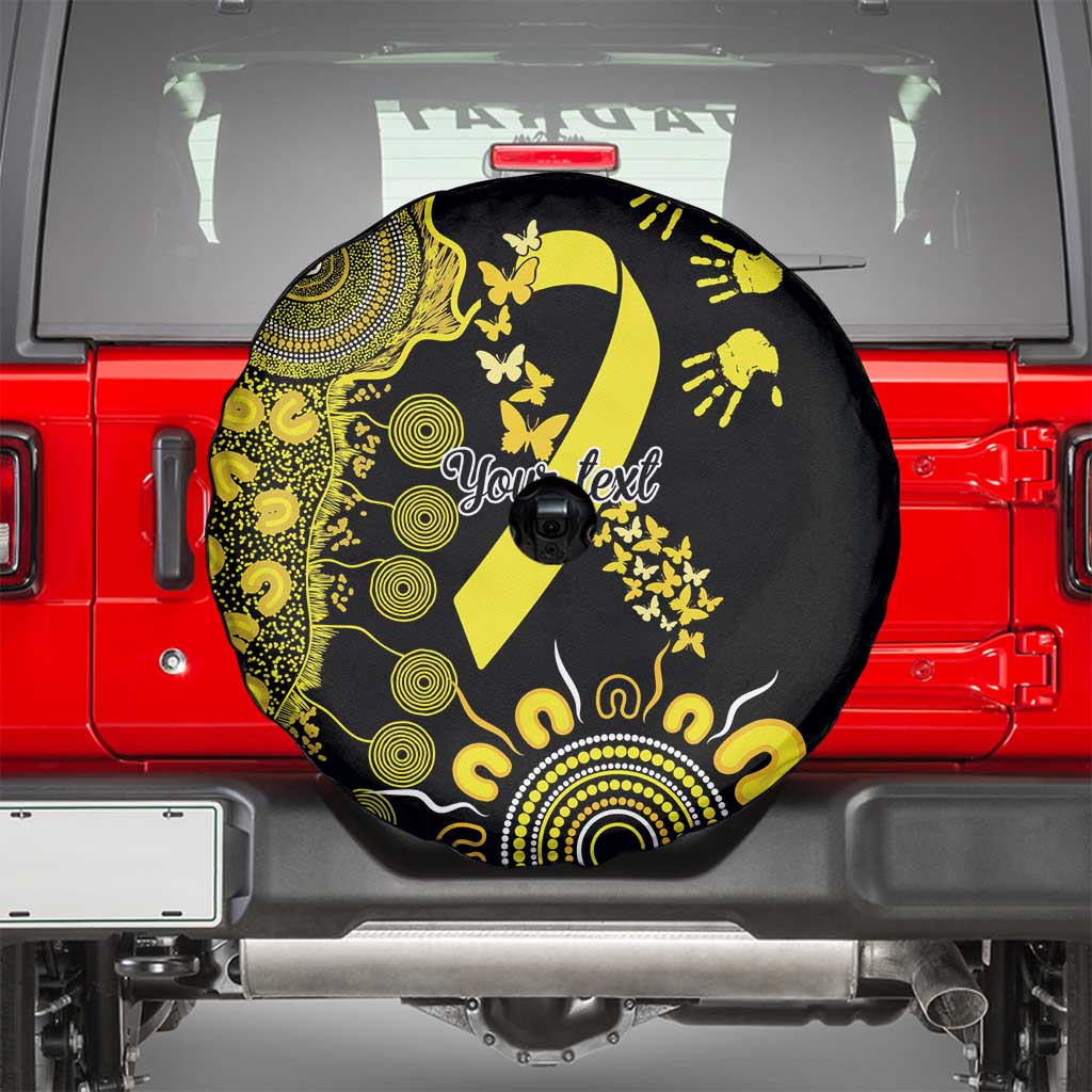 Sarcoma Awareness Personalised Spare Tire Cover Aboriginal Ribbon Dot Painting
