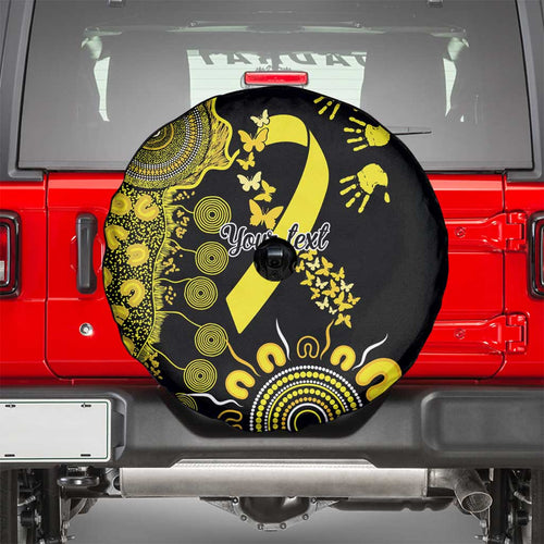 Sarcoma Awareness Personalised Spare Tire Cover Aboriginal Ribbon Dot Painting