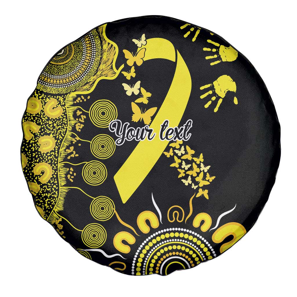 Sarcoma Awareness Personalised Spare Tire Cover Aboriginal Ribbon Dot Painting