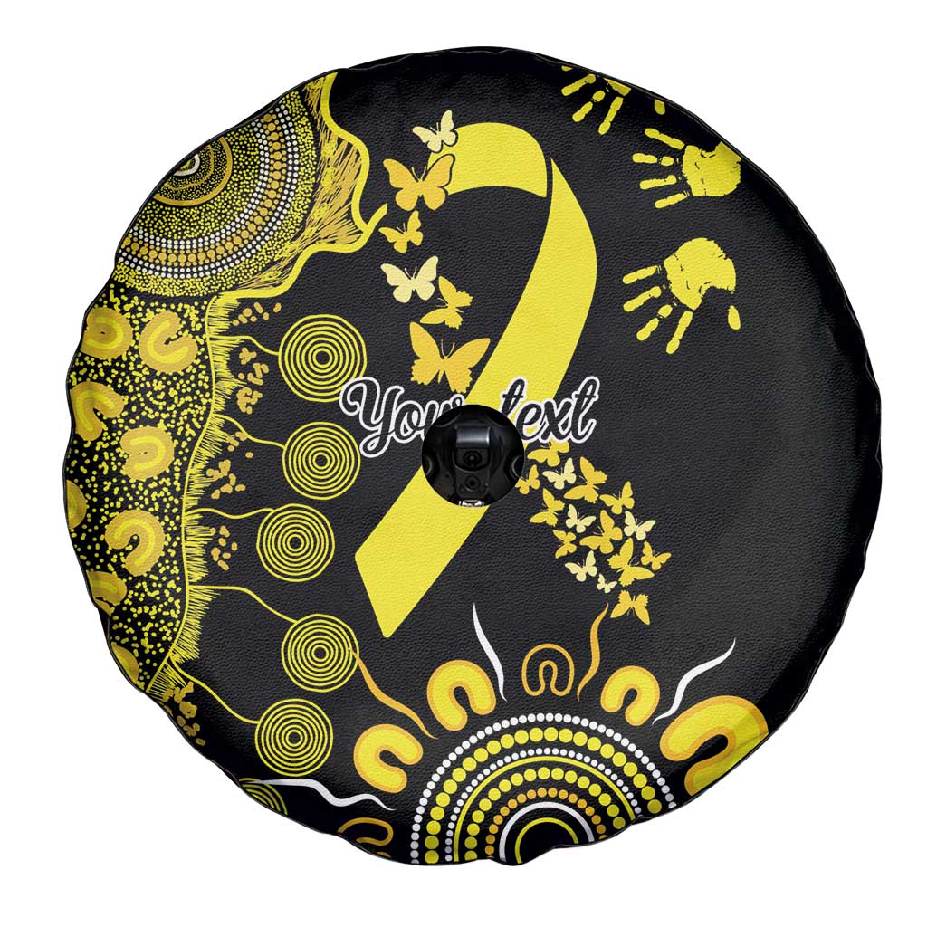 Sarcoma Awareness Personalised Spare Tire Cover Aboriginal Ribbon Dot Painting