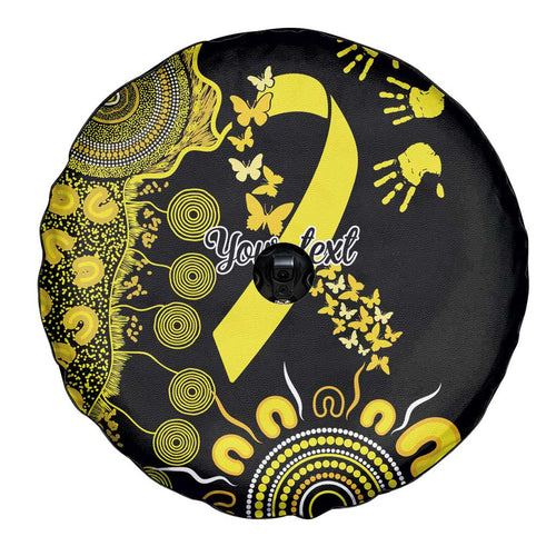 Sarcoma Awareness Personalised Spare Tire Cover Aboriginal Ribbon Dot Painting