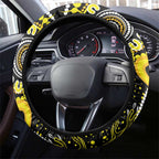 Sarcoma Awareness Steering Wheel Cover Aboriginal Ribbon Dot Painting