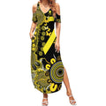 Sarcoma Awareness Personalised Summer Maxi Dress Aboriginal Ribbon Dot Painting