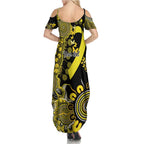 Sarcoma Awareness Personalised Summer Maxi Dress Aboriginal Ribbon Dot Painting