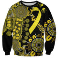 Sarcoma Awareness Personalised Sweatshirt Aboriginal Ribbon Dot Painting