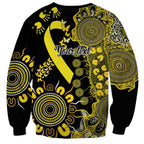 Sarcoma Awareness Personalised Sweatshirt Aboriginal Ribbon Dot Painting