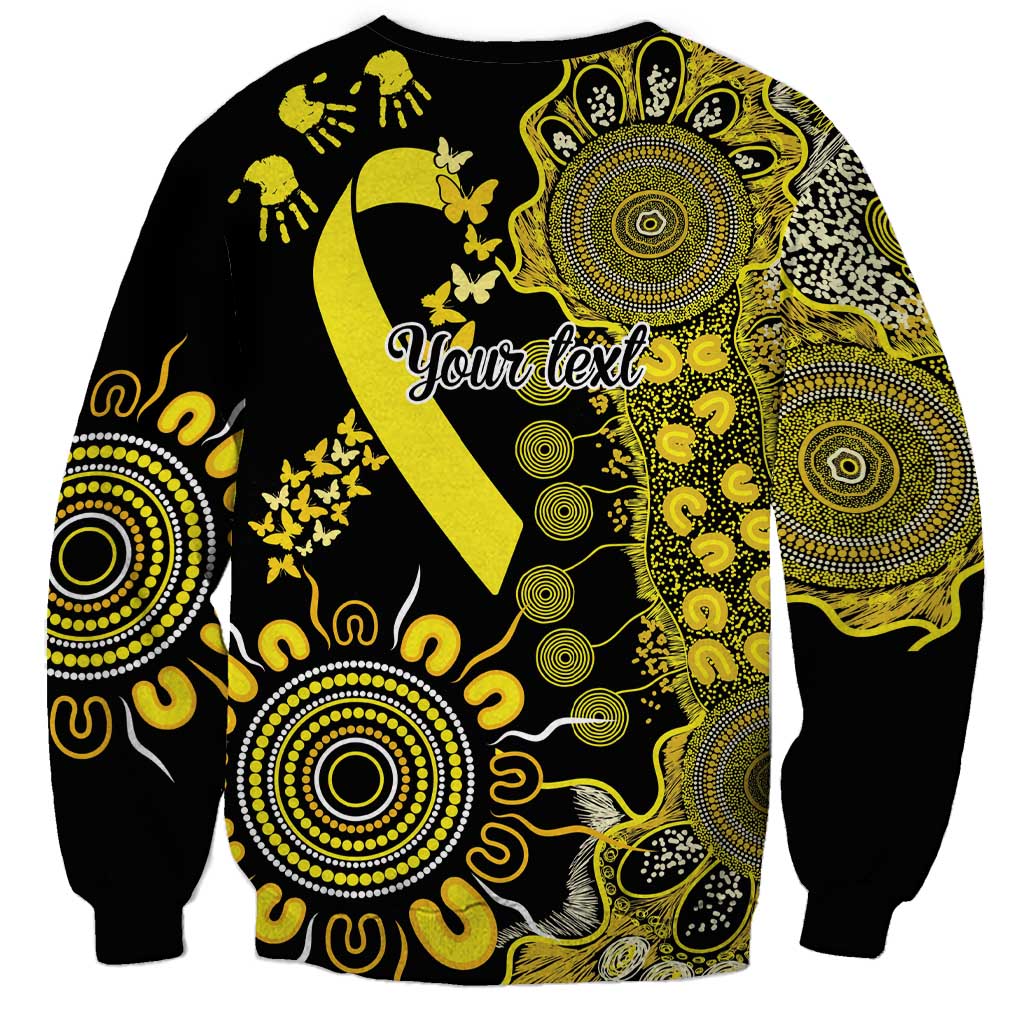 Sarcoma Awareness Personalised Sweatshirt Aboriginal Ribbon Dot Painting