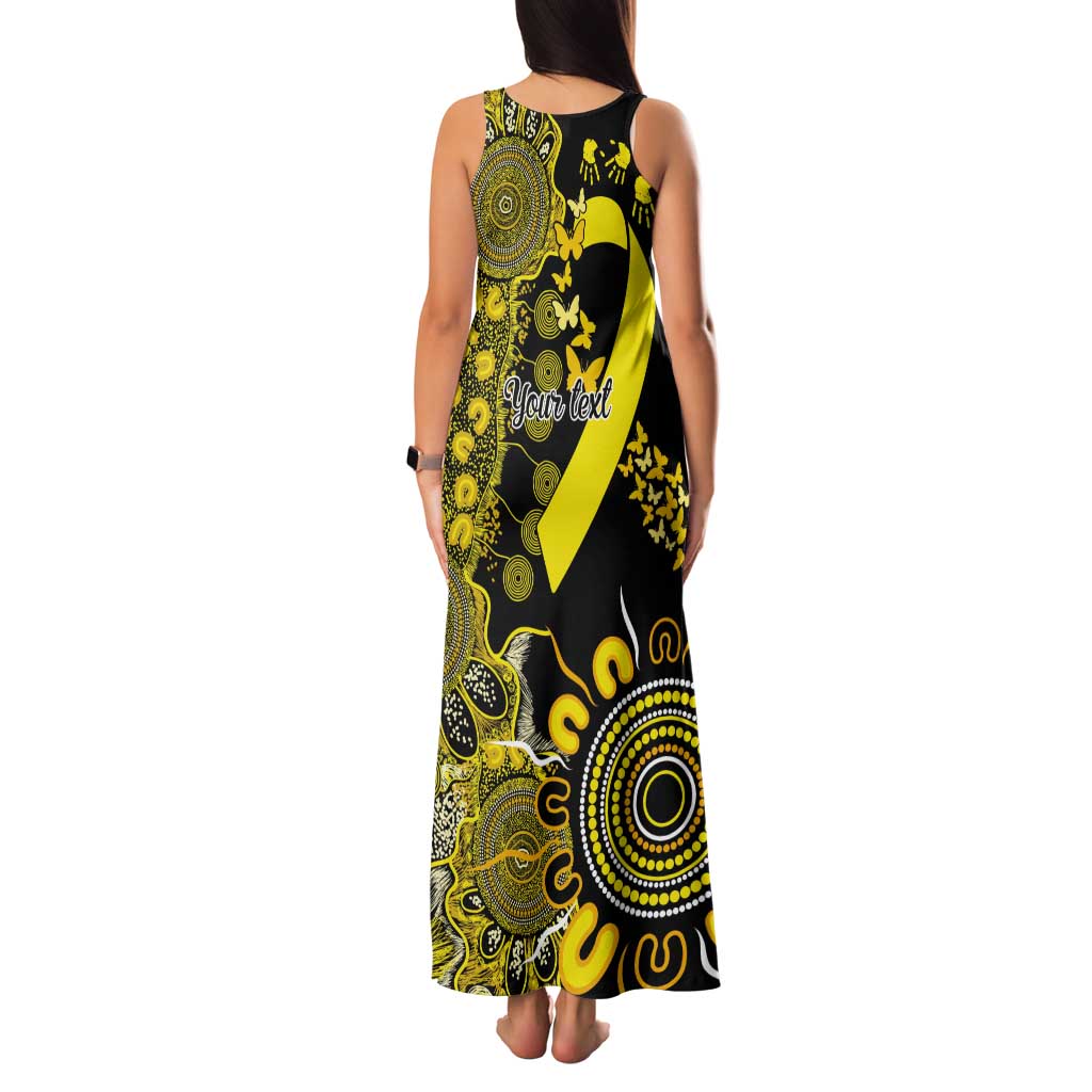 Sarcoma Awareness Personalised Tank Maxi Dress Aboriginal Ribbon Dot Painting
