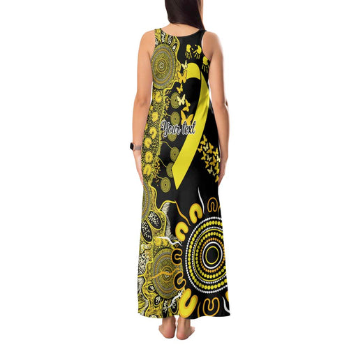 Sarcoma Awareness Personalised Tank Maxi Dress Aboriginal Ribbon Dot Painting