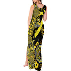 Sarcoma Awareness Personalised Tank Maxi Dress Aboriginal Ribbon Dot Painting